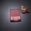 Semi Raw Silk Dark Brown Zari Checks With Floral Printed Saree