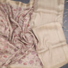 Raw Silk Beige Floral Printed Saree