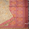 Raw Silk Cream Ikkat Printed Saree