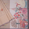 Raw Silk Multi Colour Checked Saree With Paint Work