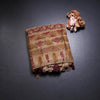 Semi Linen Maroon Floral Printed Saree