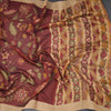 Semi Linen Maroon Floral Printed Saree
