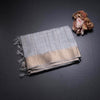 Raw Silk Grey Printed Saree 02