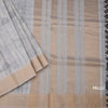 Raw Silk Grey Printed Saree 02