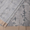 Raw Silk Grey Printed Saree 02