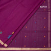 Raw Silk Magenta Purple Saree With Paint Work