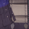 Raw Silk Dark Purple Saree With Zari Buttas