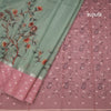 Kota Pista Green Floral Paint Work Saree