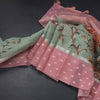Kota Pista Green Floral Paint Work Saree