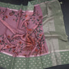 Kota Rose Pink Floral Paint Work Saree