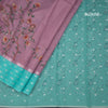 Kota Onion Pink Floral Paint Work Saree