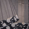 Kota Grey Saree With Zari Buttas And Printed Border