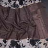 Kota Dark Brown Saree With Zari Buttas And Printed Border