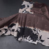 Kota Dark Brown Saree With Zari Buttas And Printed Border
