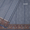 Kota Cornflower Blue Saree With Zari Buttas And Printed Border