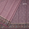 Kota Onion Pink Saree With Zari Buttas And Printed Border