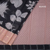 Kota Black Floral Printed Saree And Zari Checked Border