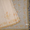 Linen Light Sandal Saree With Painted Zari Thread Work
