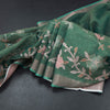 Linen Jade Green Saree With Painted Zari Thread Work