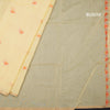 Silk Cotton Yellow Borderless Thread Work Saree