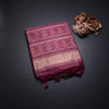 Raw Silk Reddish Pink Printed Saree
