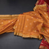 Raw Silk Mango Yellow Thread Work Saree