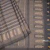 Raw Silk Grey Zig Zag Printed Saree
