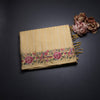 Raw Silk Yellow Zari Stripes Saree And Floral Thread Border