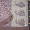 Raw Silk Purple Printed Saree With Zari Border