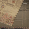 Tissue Gold Zari Thread Work Saree With Mirror Work