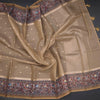 Kota Gold Saree With Zari Buttas And Printed Border