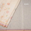 Linen Cream Saree With Painted Zari Thread Work 02