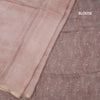 Organza Light Peach Leaf Printed With Zari Thread Work Saree