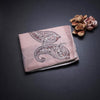 Linen Peach Borderless Thread Work Saree With Paisley Design