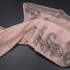 Linen Peach Borderless Thread Work Saree With Paisley Design