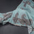 Linen Sea Green Borderless Thread Work Saree With Paisley Design