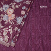 Raw Silk Mulberry Pink Floral Printed Saree And Thread Cut Work Border