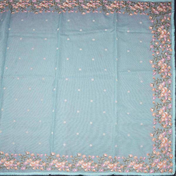 Kota Powder Blue Saree With Thread Work Saree