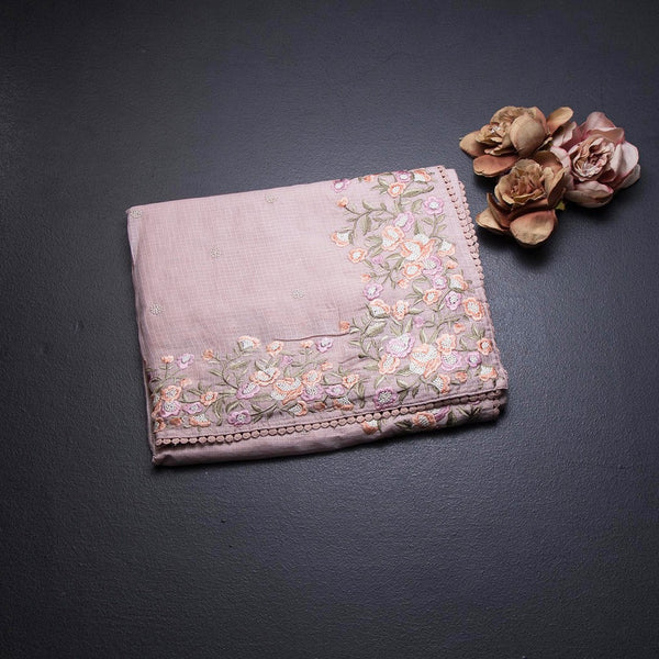 Kota Peach Floral Thread Work Saree 02