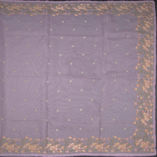 Kota Lavender Floral Thread Work Saree