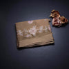 Linen Golden Brown Saree With Painted Zari Thread Work