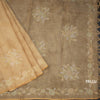 Linen Gold Saree Painted With Zari Thread Work