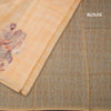 Organza Pastel Orange Printed With Zari Thread Work