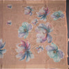 Linen Light Peach Floral Paint With Thread Work Saree