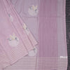 Raw Silk Light Lavender Thread Work Saree In Bird Design