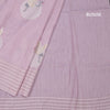 Raw Silk Light Lavender Thread Work Saree In Bird Design