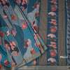 Raw Silk Blue Printed Saree And Zari Border