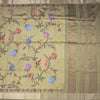 Raw Silk Pista Green Floral Printed Saree And Zari Border