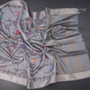 Raw Silk Light Grey Floral Printed Saree And Zari Border