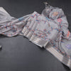 Raw Silk Light Grey Floral Printed Saree And Zari Border